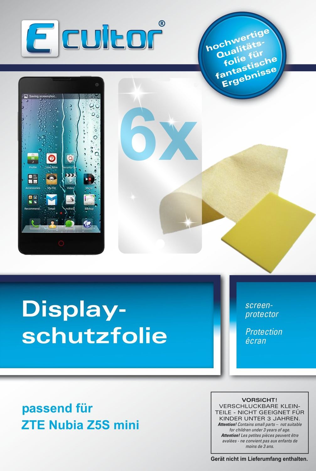 Ecultor 6x Clear Screen Protector for ZTE Nubia Z5S Mini