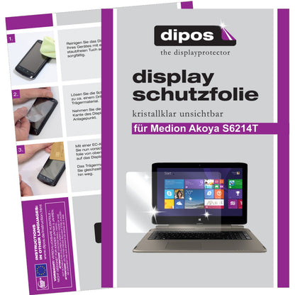 2x Schutzfolie klar für Akoya S6214T MD99380 Medion Display-Schutzfolie