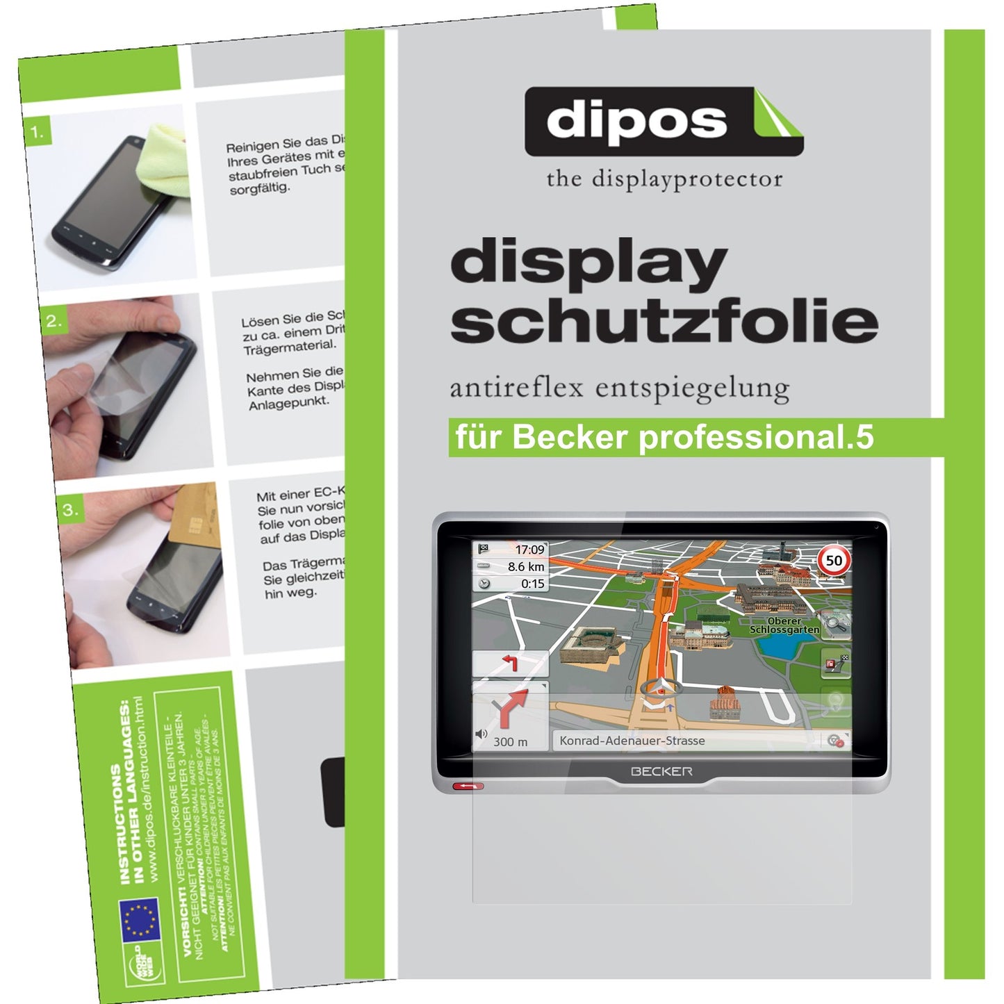 3x Schutzfolie matt für professional.5 LMU Becker Display-Schutzfolie