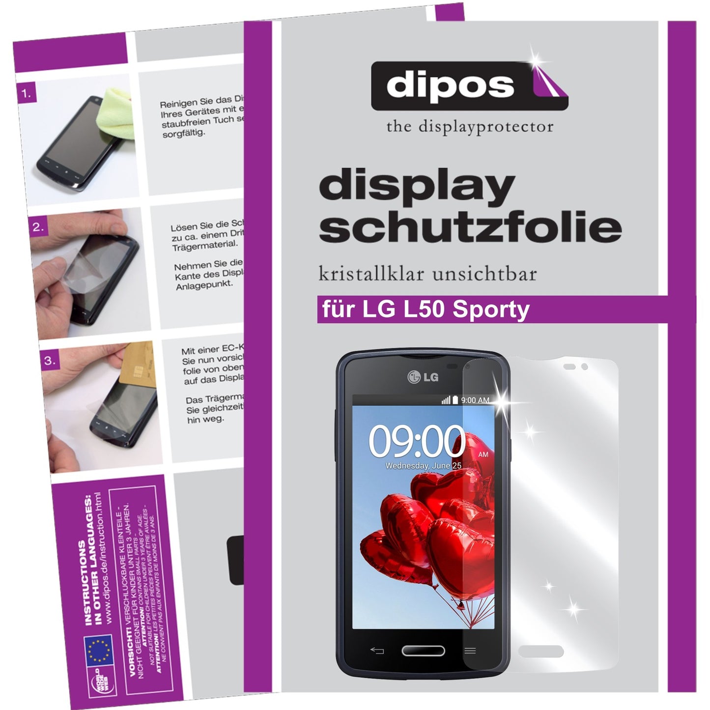 6x Schutzfolie klar für L50 Sporty LG Display-Schutzfolie