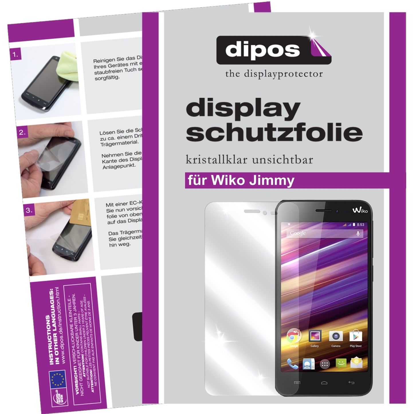 6x Schutzfolie klar für Jimmy Wiko Display-Schutzfolie
