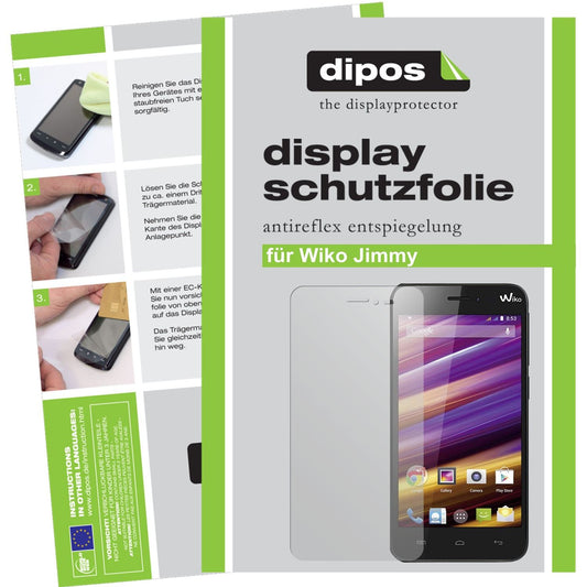 Matte Displayschutzfolie von dipos passend für Jimmy Wiko, präziser Zuschnitt und blasenfrei montiert