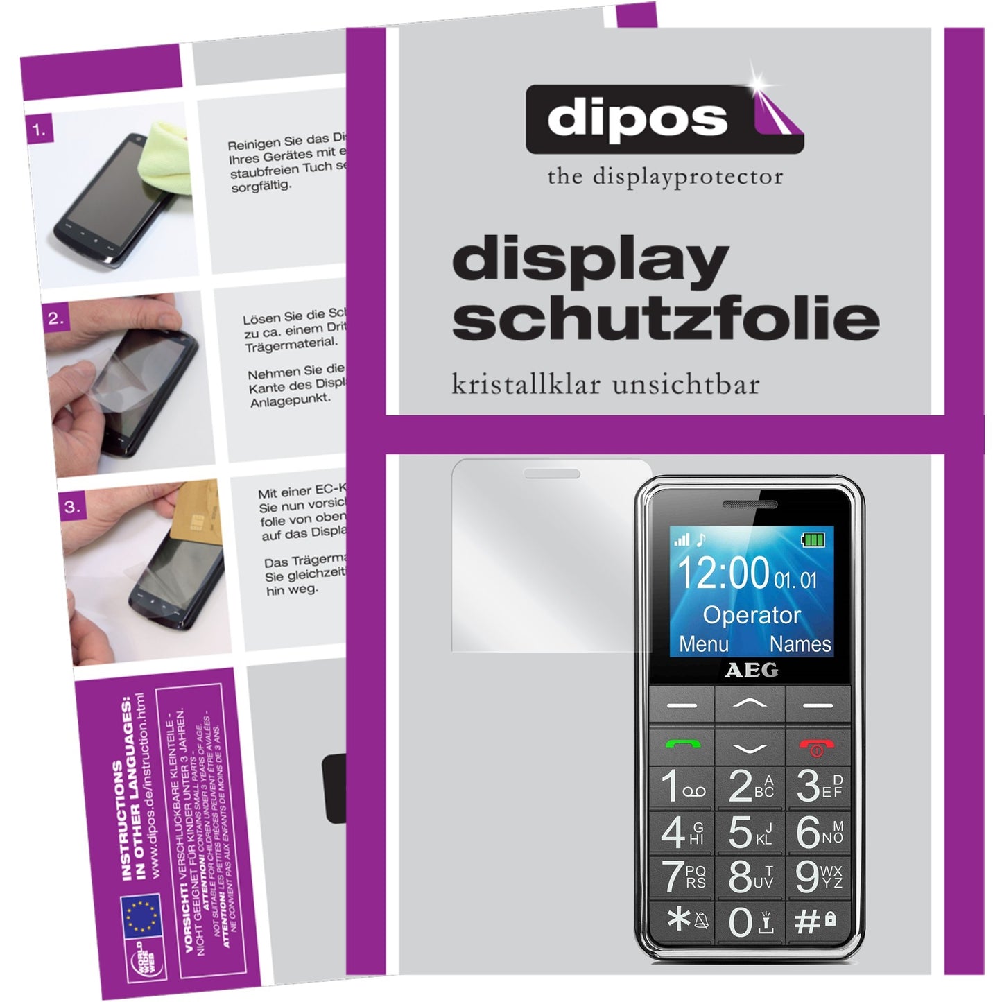 6x Schutzfolie klar für Voxtel M250 AEG Display-Schutzfolie