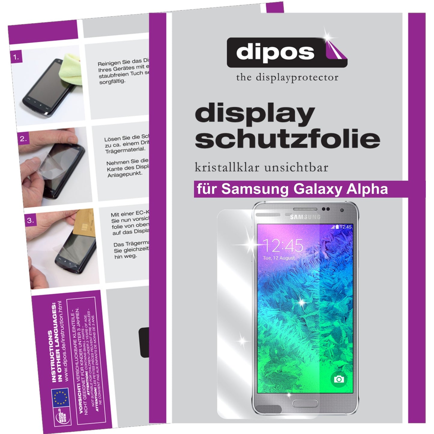 6x Schutzfolie klar für Galaxy Alpha Samsung Display-Schutzfolie