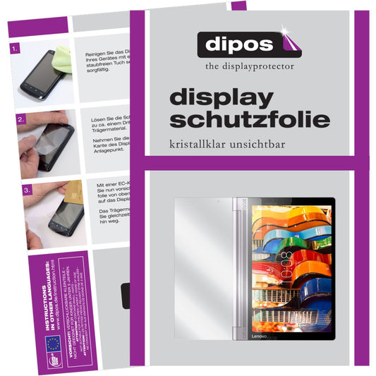 Klare Displayschutzfolie von dipos passend für Yoga Tablet 3 (10 Zoll) Lenovo, präziser Zuschnitt und blasenfrei montiert