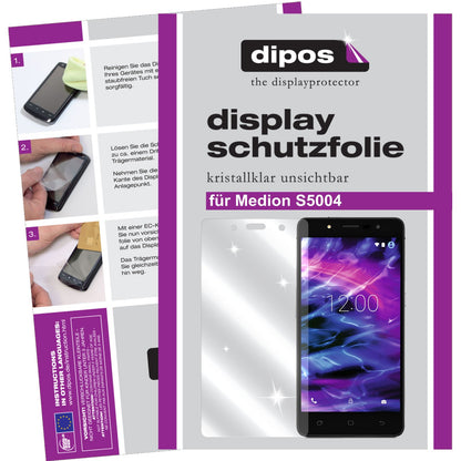 Klare Displayschutzfolie von dipos passend für Medion S5004, präziser Zuschnitt und blasenfrei montiert