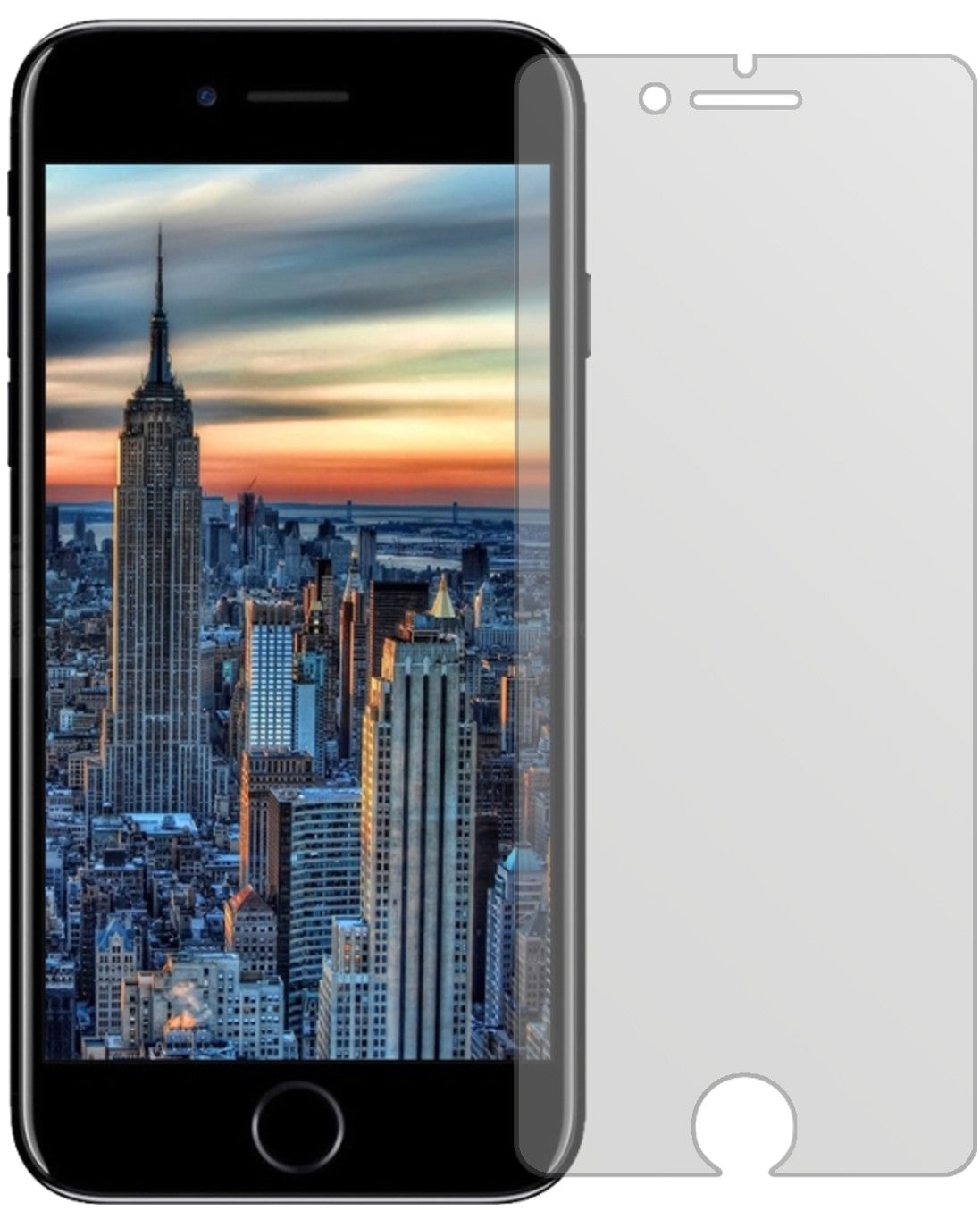 AppleiPhone 8 Plus mit aufgebrachter dipos Displayschutzfolie, die lästige Fingerabdrücke minimiert
