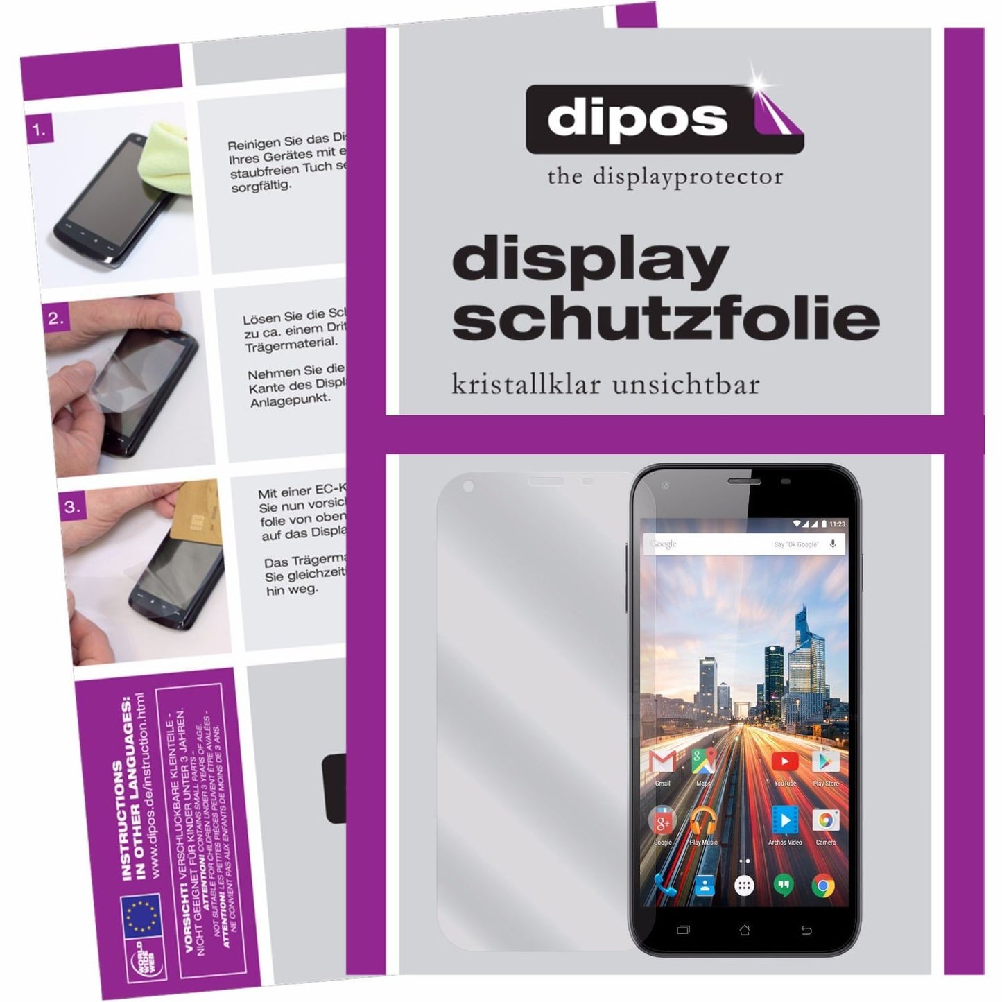 dipos 6x Clear Screen Protector for Archos 55 Helium