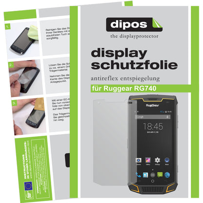 2x Schutzfolie matt für Ruggear RG740 Display-Schutzfolie
