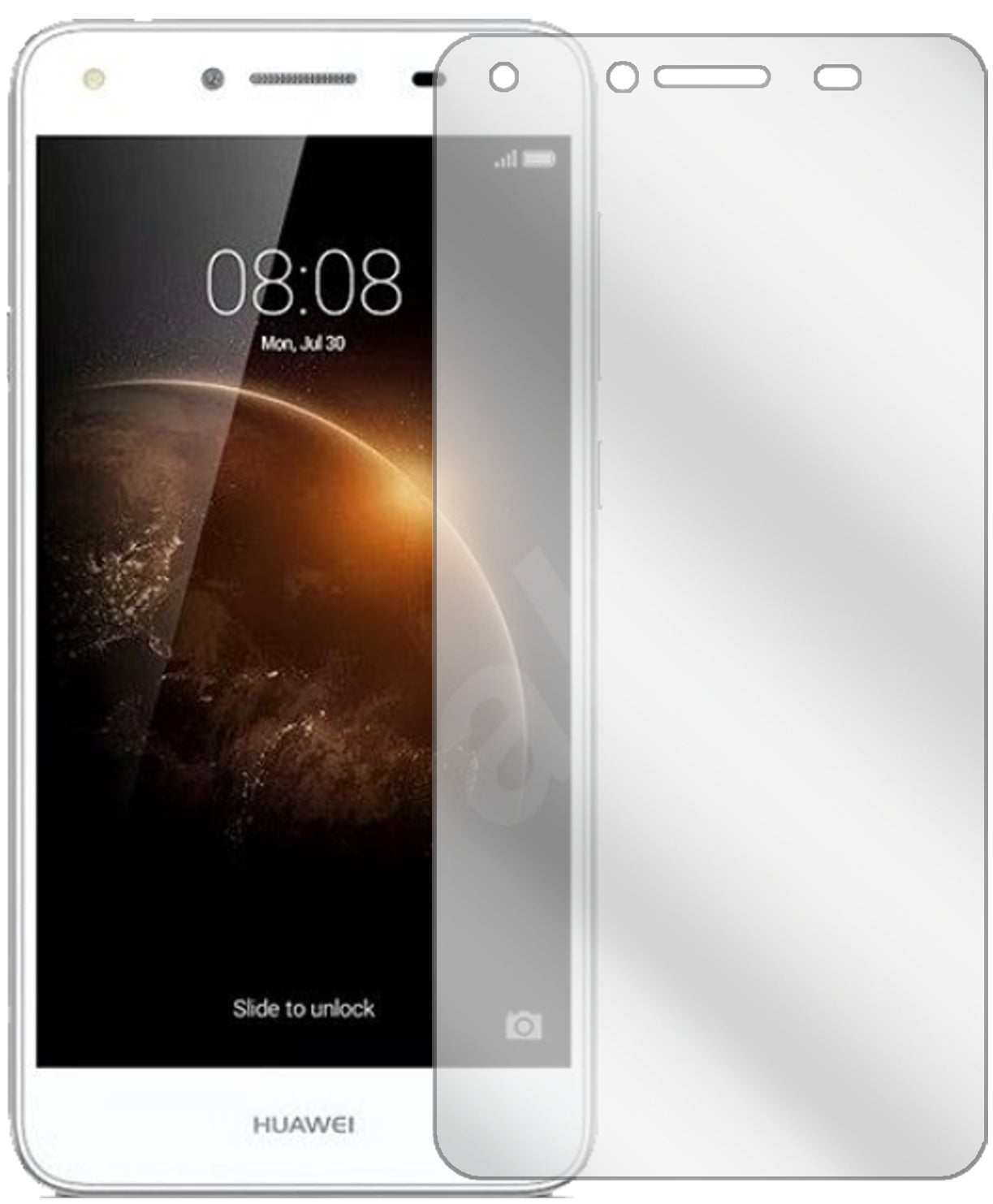 HuaweiY6 II Compact mit aufgebrachter dipos Displayschutzfolie, glasklare Darstellung ohne Einschränkungen
