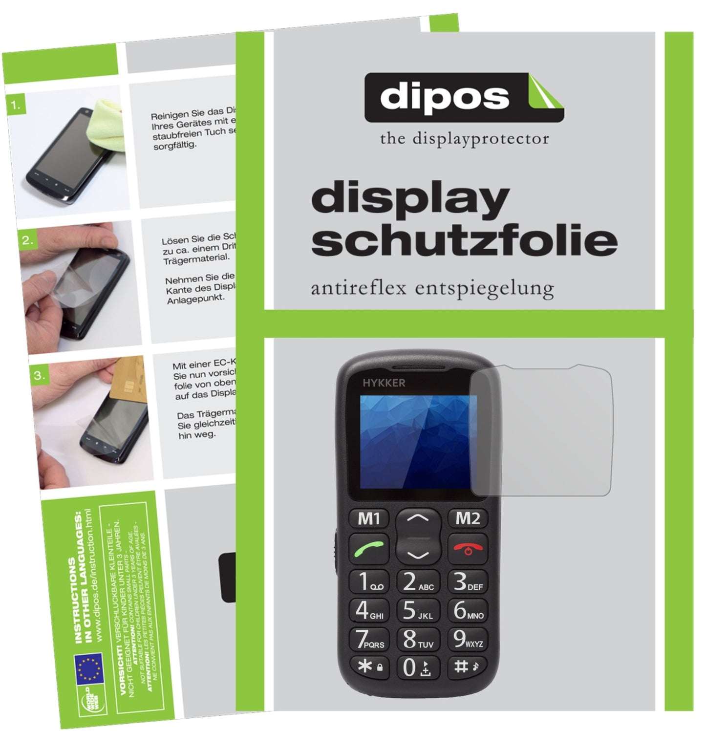 Matte Displayschutzfolie von dipos passend für Hykker Halo, präziser Zuschnitt und blasenfrei montiert
