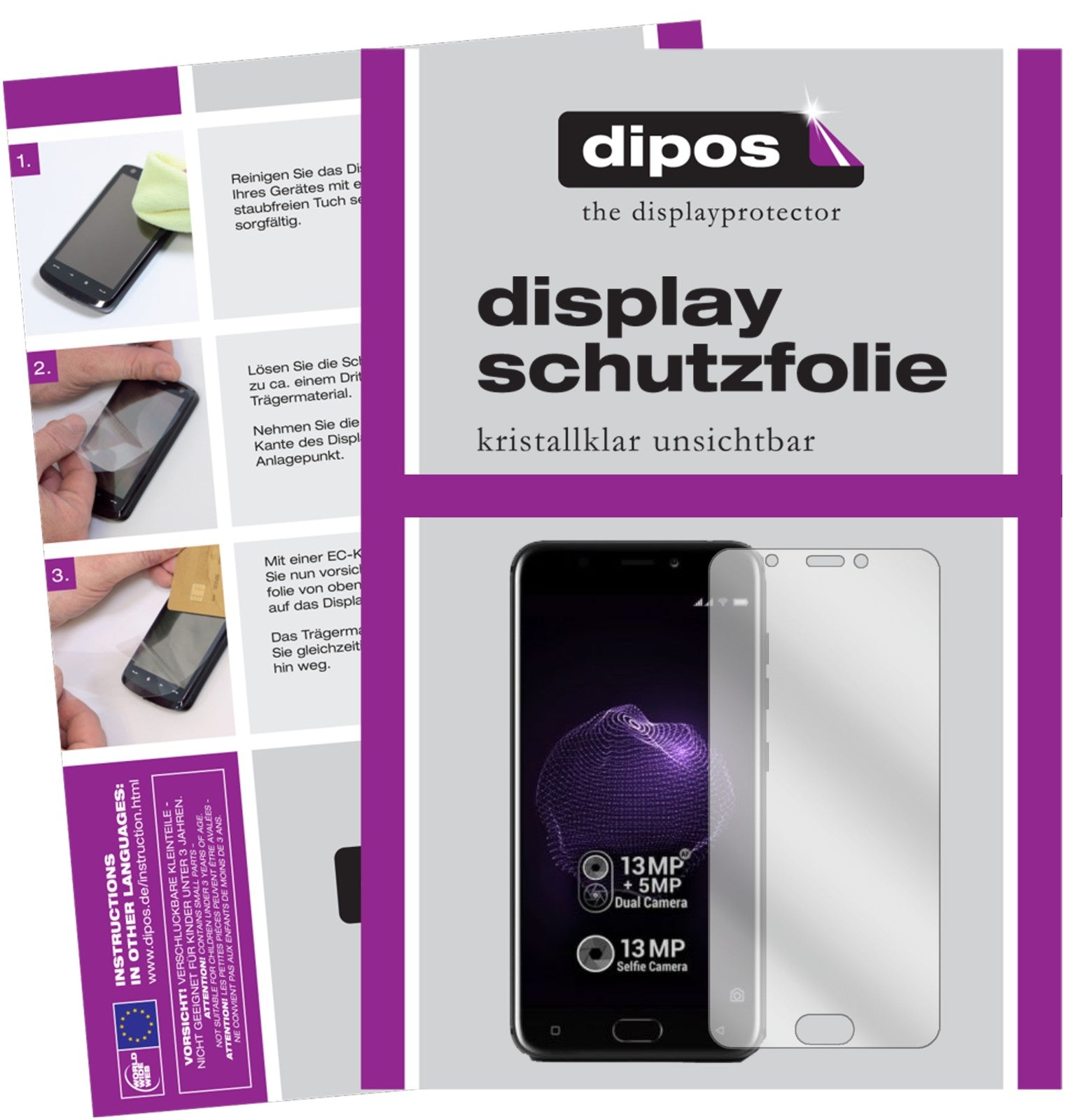 Klare Displayschutzfolie von dipos passend für Allview X4 Soul, präziser Zuschnitt und blasenfrei montiert