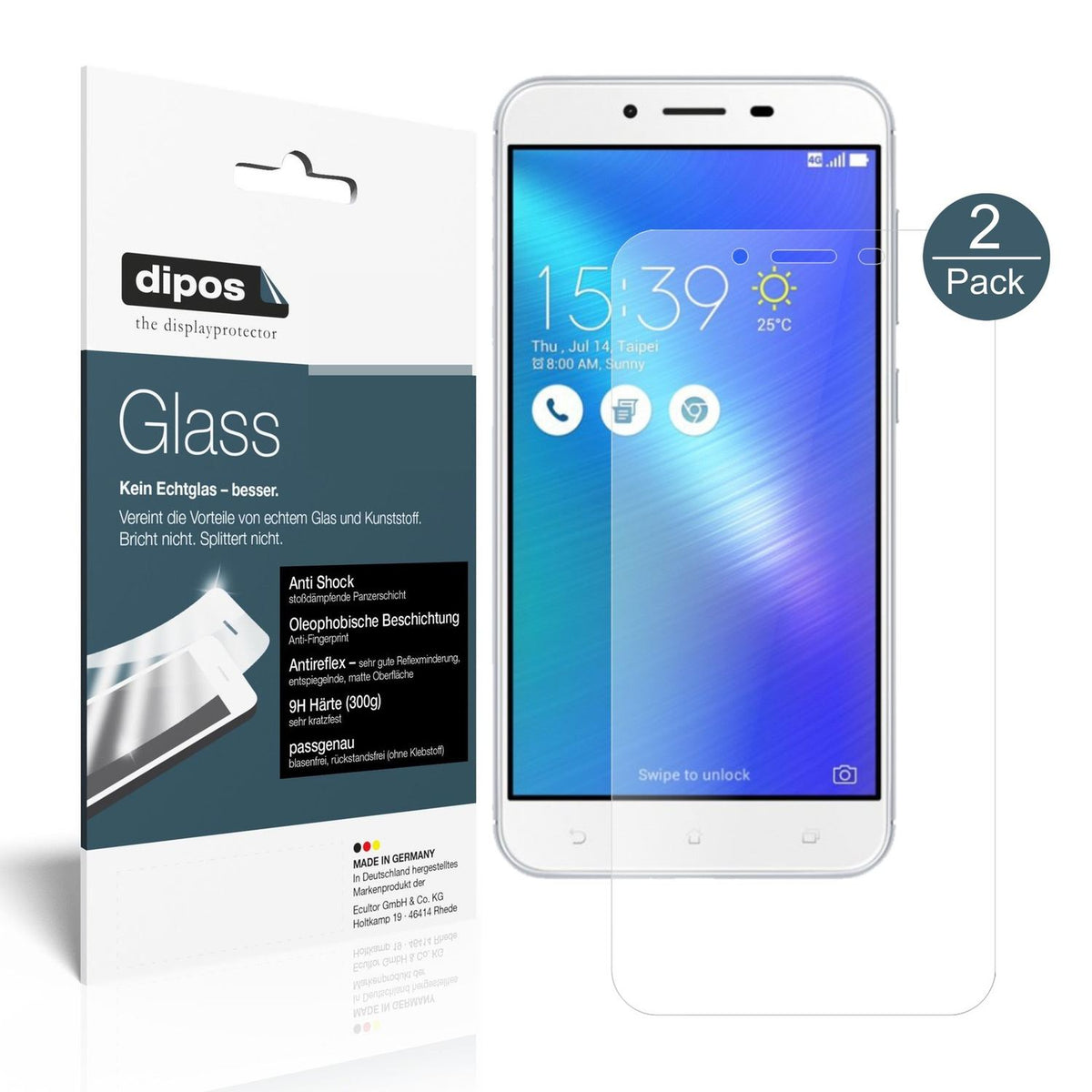 dipos 2x 9H Matte Screen Protector for Asus ZenFone 3 Max ZC553KL (2017)