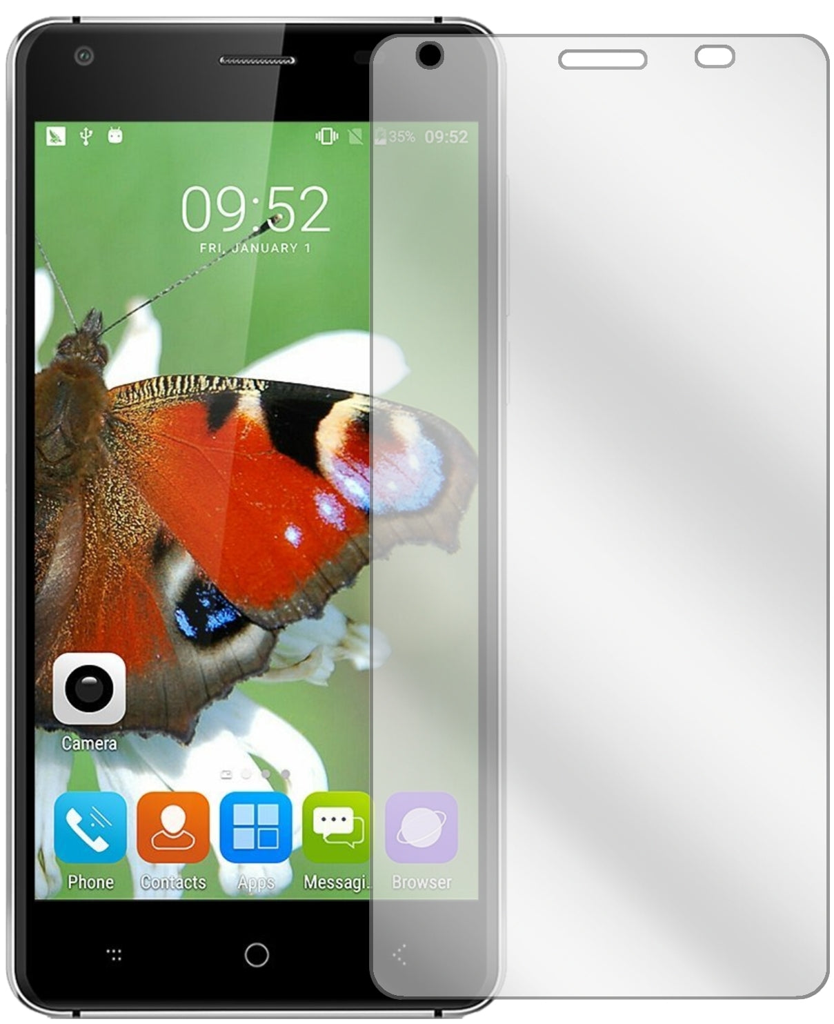 LandvoXM200 Pro mit aufgebrachter dipos Displayschutzfolie, glasklare Darstellung ohne Einschränkungen