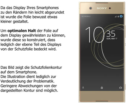 2x Schutzfolie klar für Sony Xperia XA1 Display-Schutzfolie