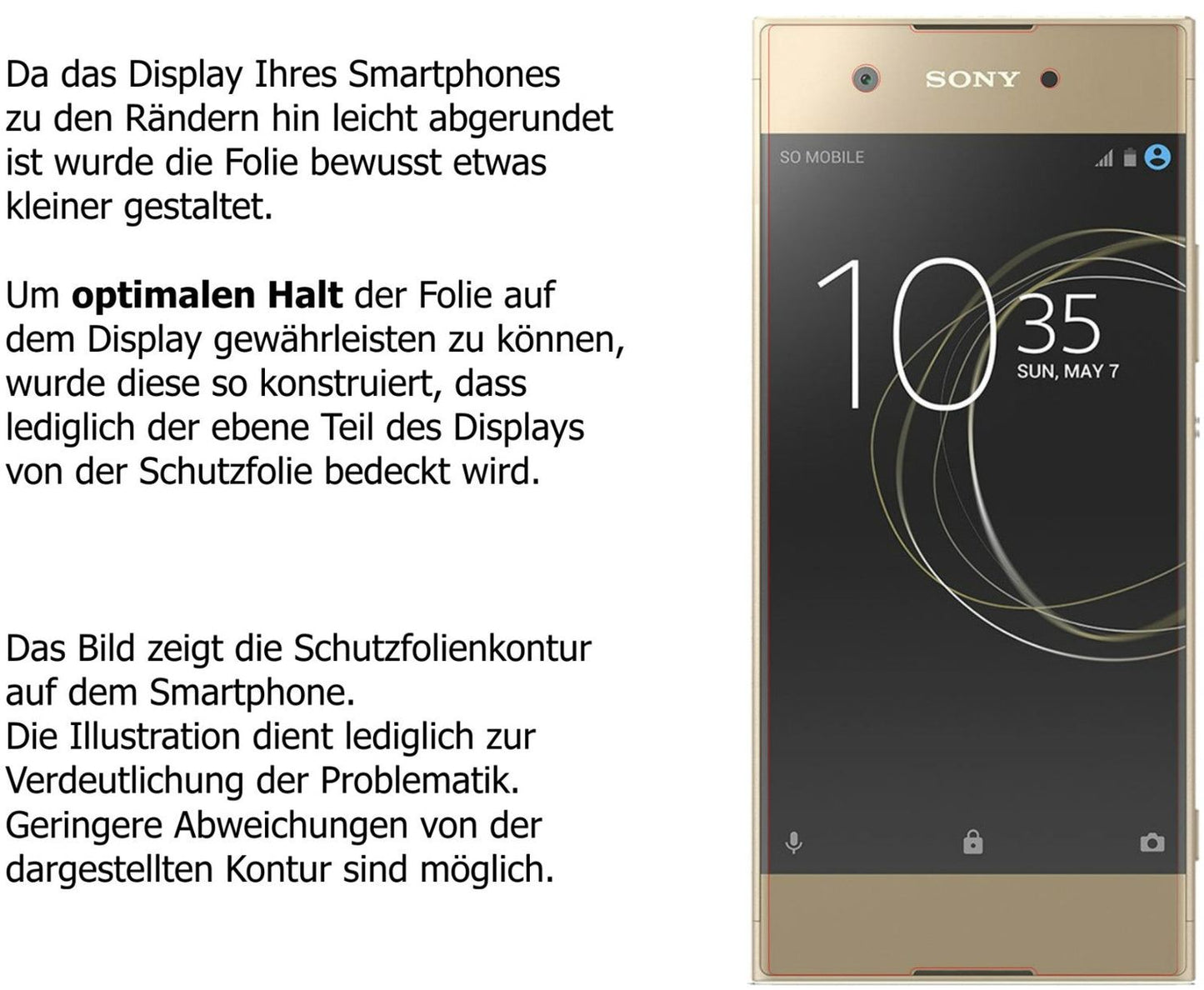 2x 9H Schutzfolie für Sony Xperia XA1 Panzerfolie