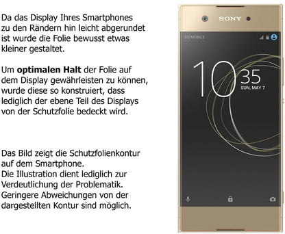 2x 9H Schutzfolie für Sony Xperia XA1 Panzerfolie