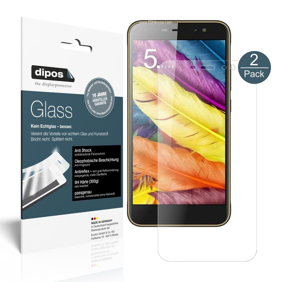 dipos 2x 9H Matte Screen Protector for ZTE Nubia N1 Lite