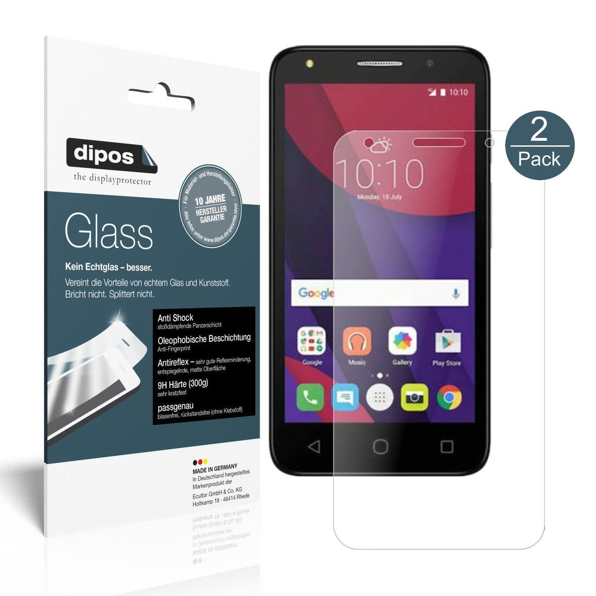 dipos 2x 9H Matte Screen Protector for Alcatel Pixi 4