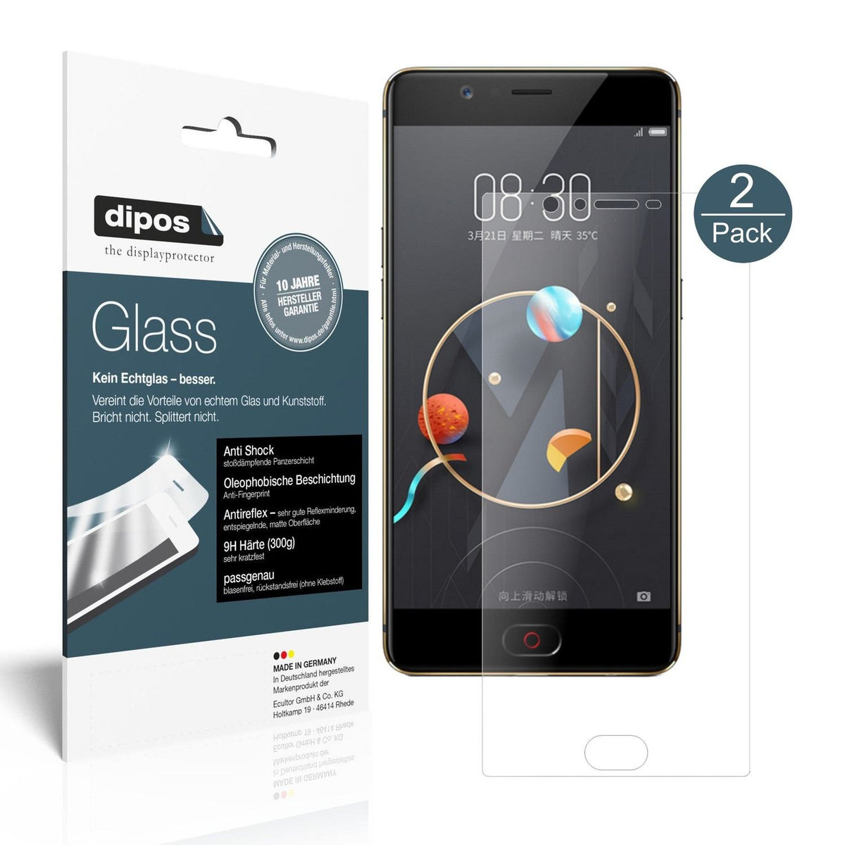 2x 9H Matte Screen Protector for ZTE Nubia M2 Lite Tempered Glass