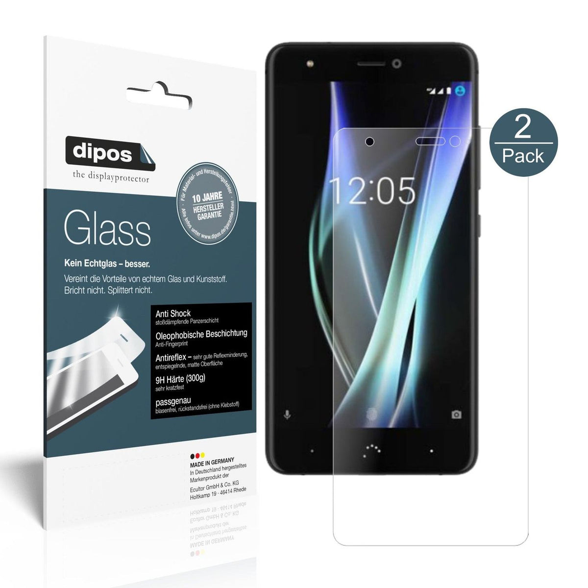 dipos 2x 9H Matte Screen Protector for BQ Aquaris X