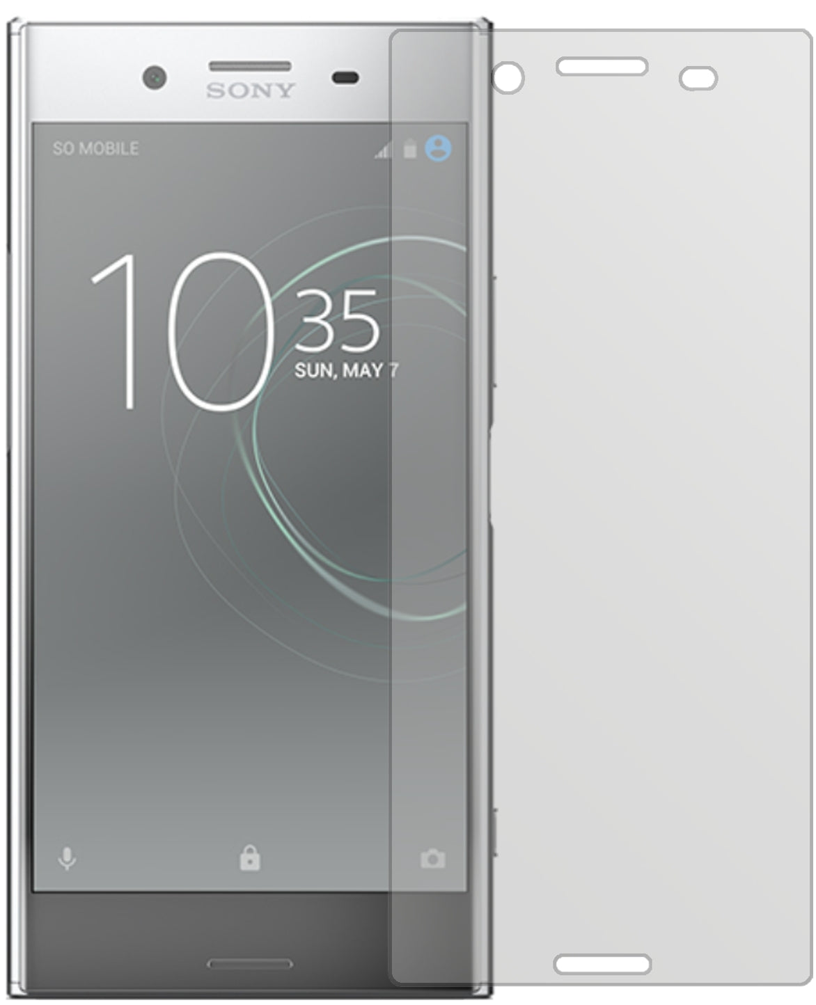SonyXperia XZ Premium mit aufgebrachter dipos Displayschutzfolie, die lästige Fingerabdrücke minimiert