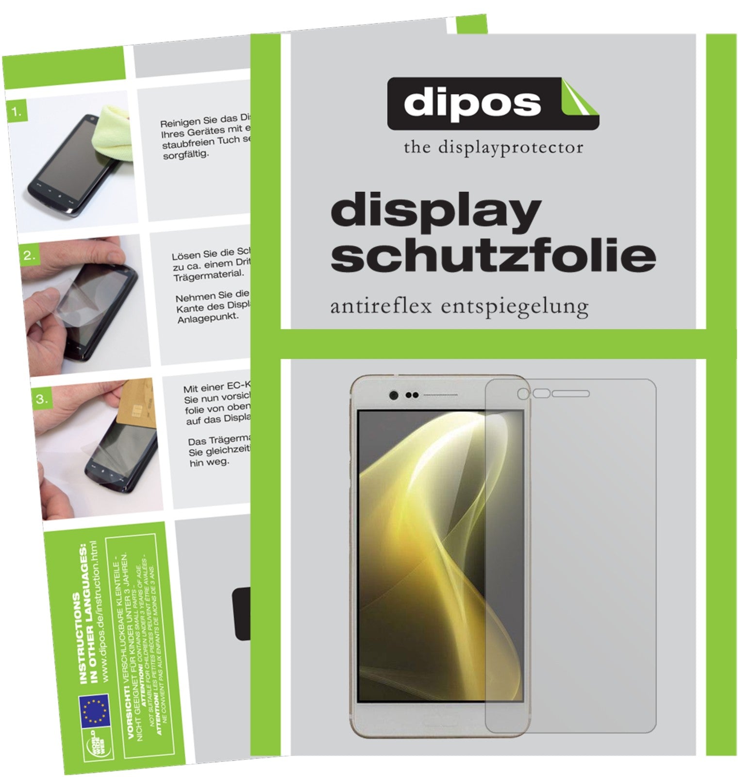 Matte Displayschutzfolie von dipos passend für Sharp Z3, präziser Zuschnitt und blasenfrei montiert