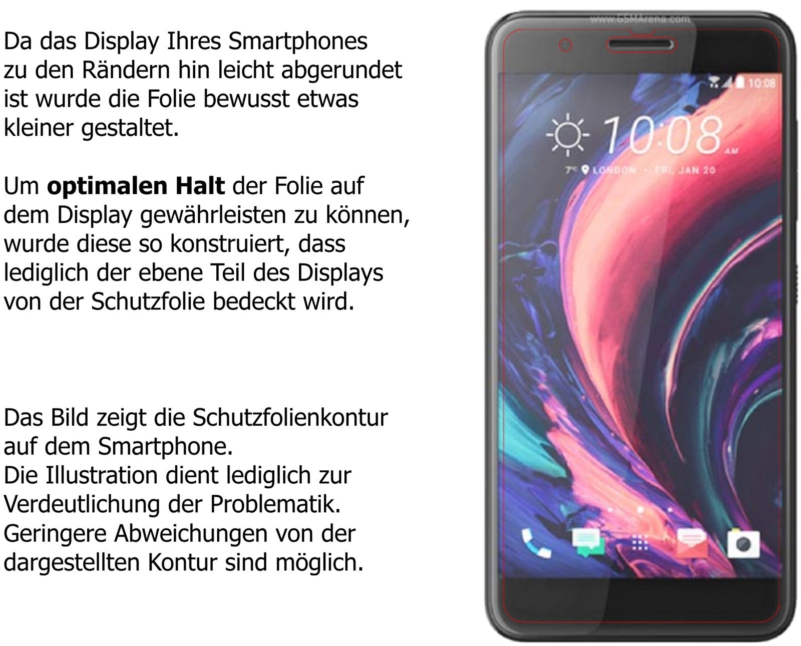 Privatsphäre-Schutz durch Sichtschutz-Folie passend zugeschnitten für HTC One X10