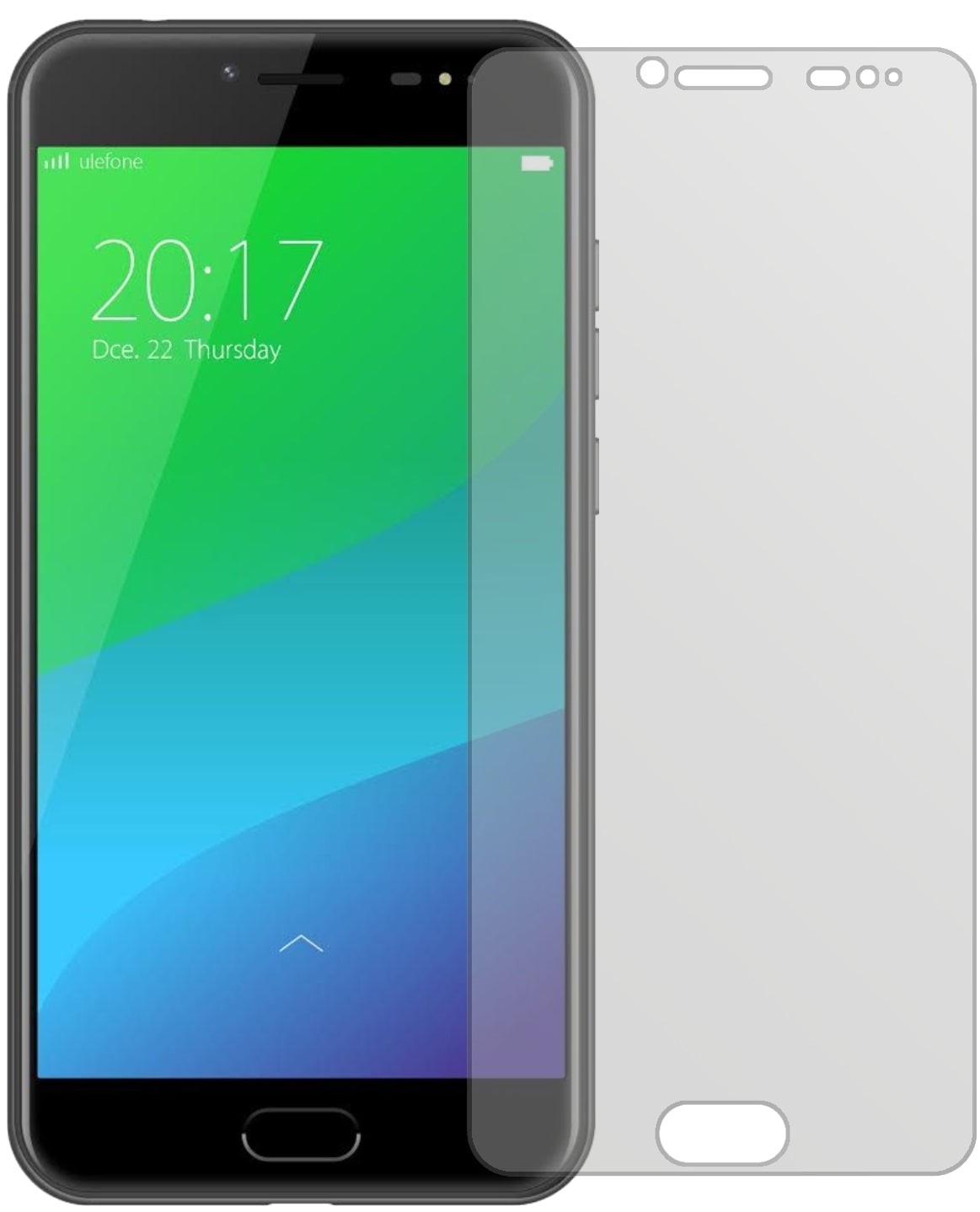 UlefoneGemini Pro mit aufgebrachter dipos Displayschutzfolie, die lästige Fingerabdrücke minimiert