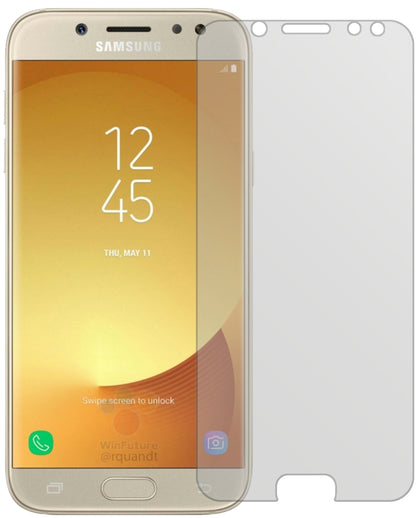 SamsungGalaxy J5 2017 mit aufgebrachter dipos Displayschutzfolie, die lästige Fingerabdrücke minimiert