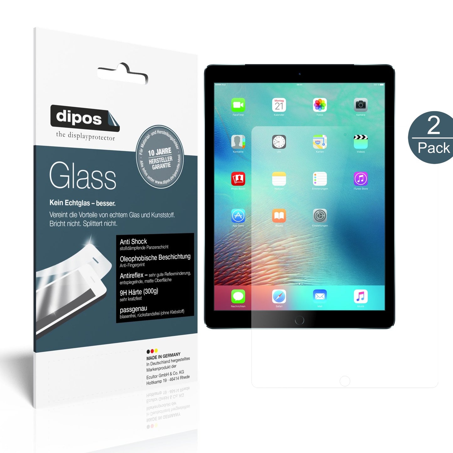 2x 9H Schutzfolie matt für Apple iPad Pro 12,9 Zoll Panzerfolie