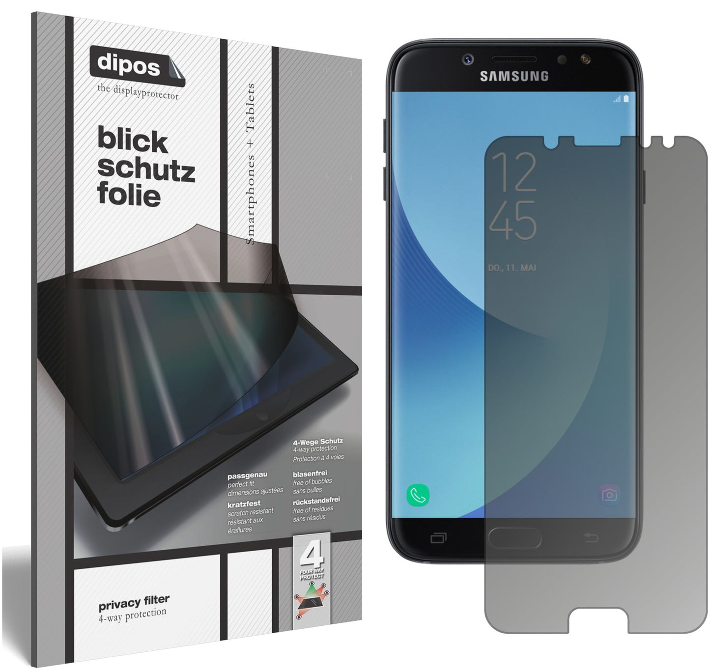 Blickschutzfolie für Samsung Galaxy J7 2017 matt Schutzfolie Privacy