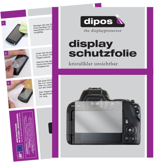 6x Clear Screen Protector for Canon EOS 200D – Ultra-Thin, Crystal Clear | dipos