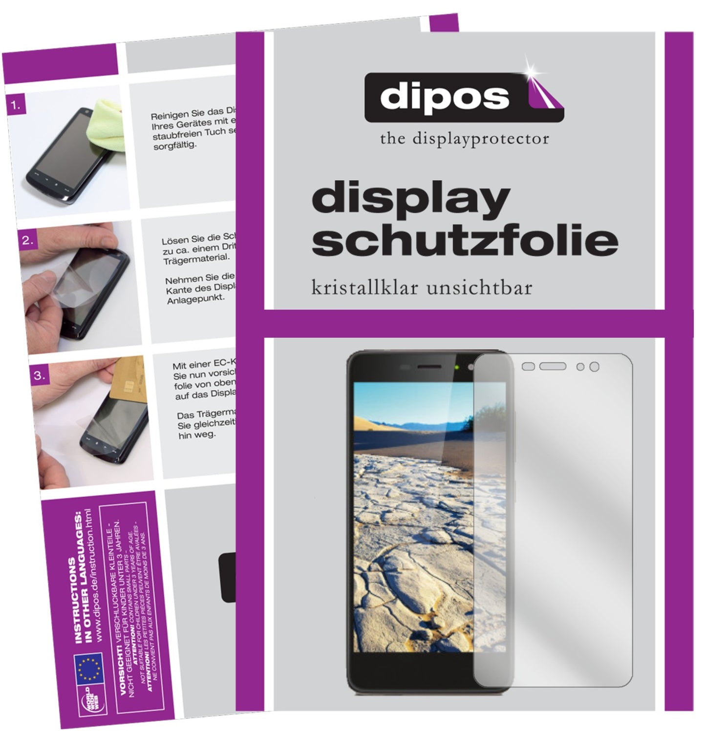 Klare Displayschutzfolie von dipos passend für Gigaset GS170, präziser Zuschnitt und blasenfrei montiert