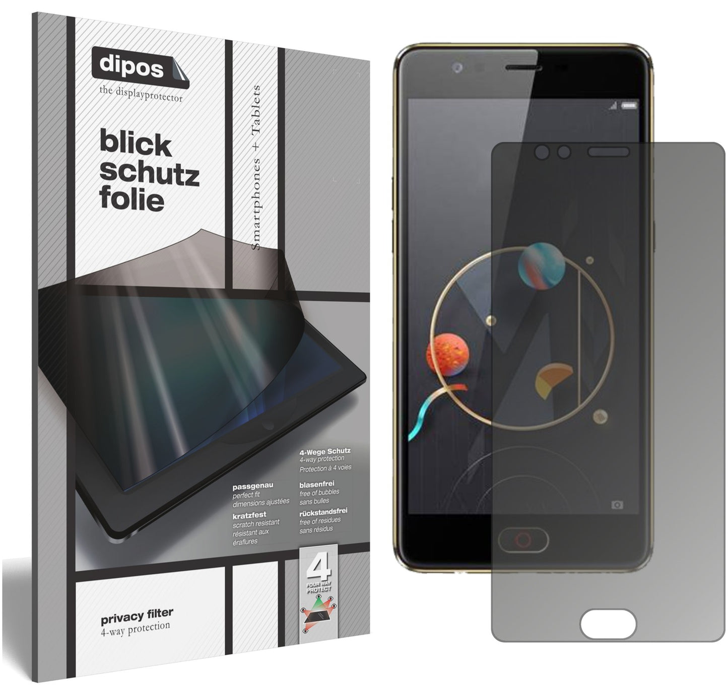 Blickschutzfolie für Archos Diamond Alpha matt Schutzfolie Privacy