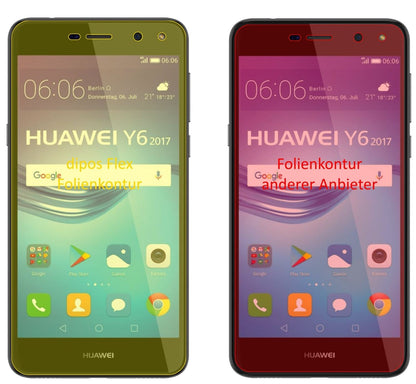 3x Screen Protector for Huawei Y6 (2017) Protective Film covers 100% dipos Flex