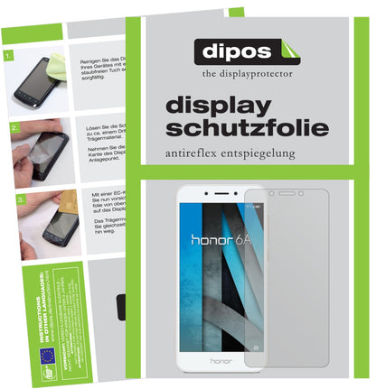 Matte Displayschutzfolie von dipos passend für Huawei Honor 6A, präziser Zuschnitt und blasenfrei montiert