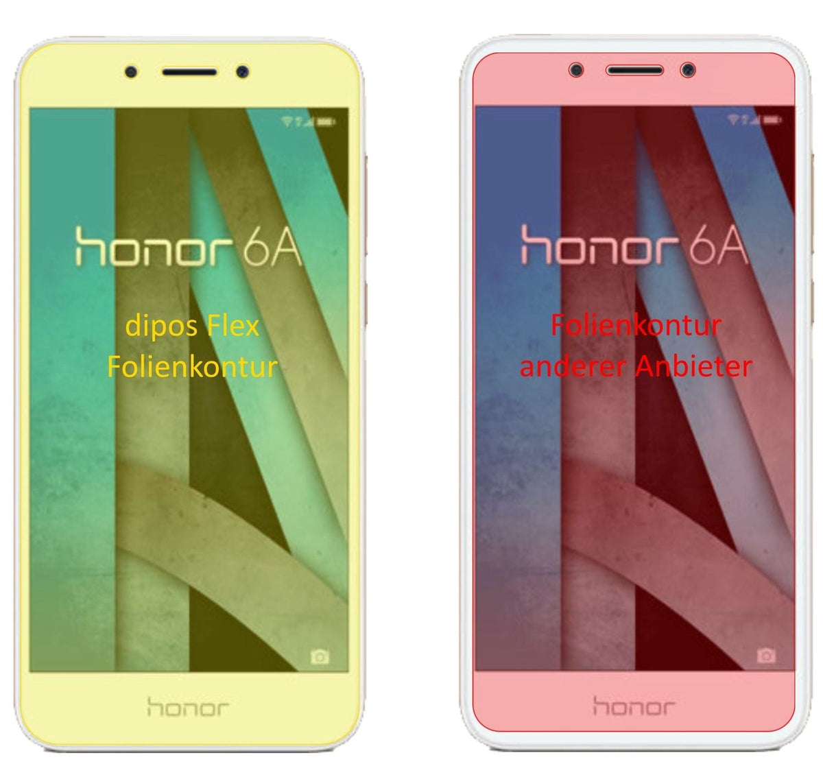 3x Screen Protector for Huawei Honor 6A Protective Film covers 100% dipos Flex