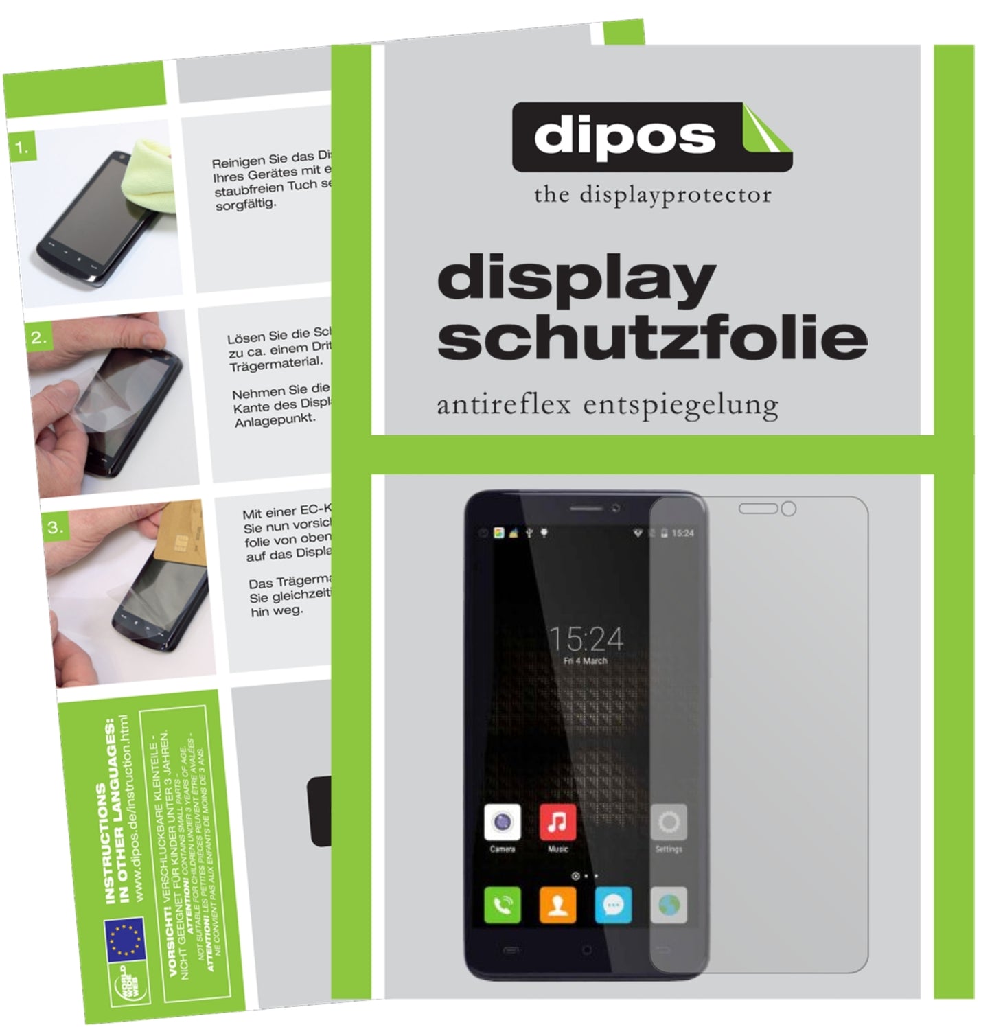 Matte Displayschutzfolie von dipos passend für Cubot Max, präziser Zuschnitt und blasenfrei montiert