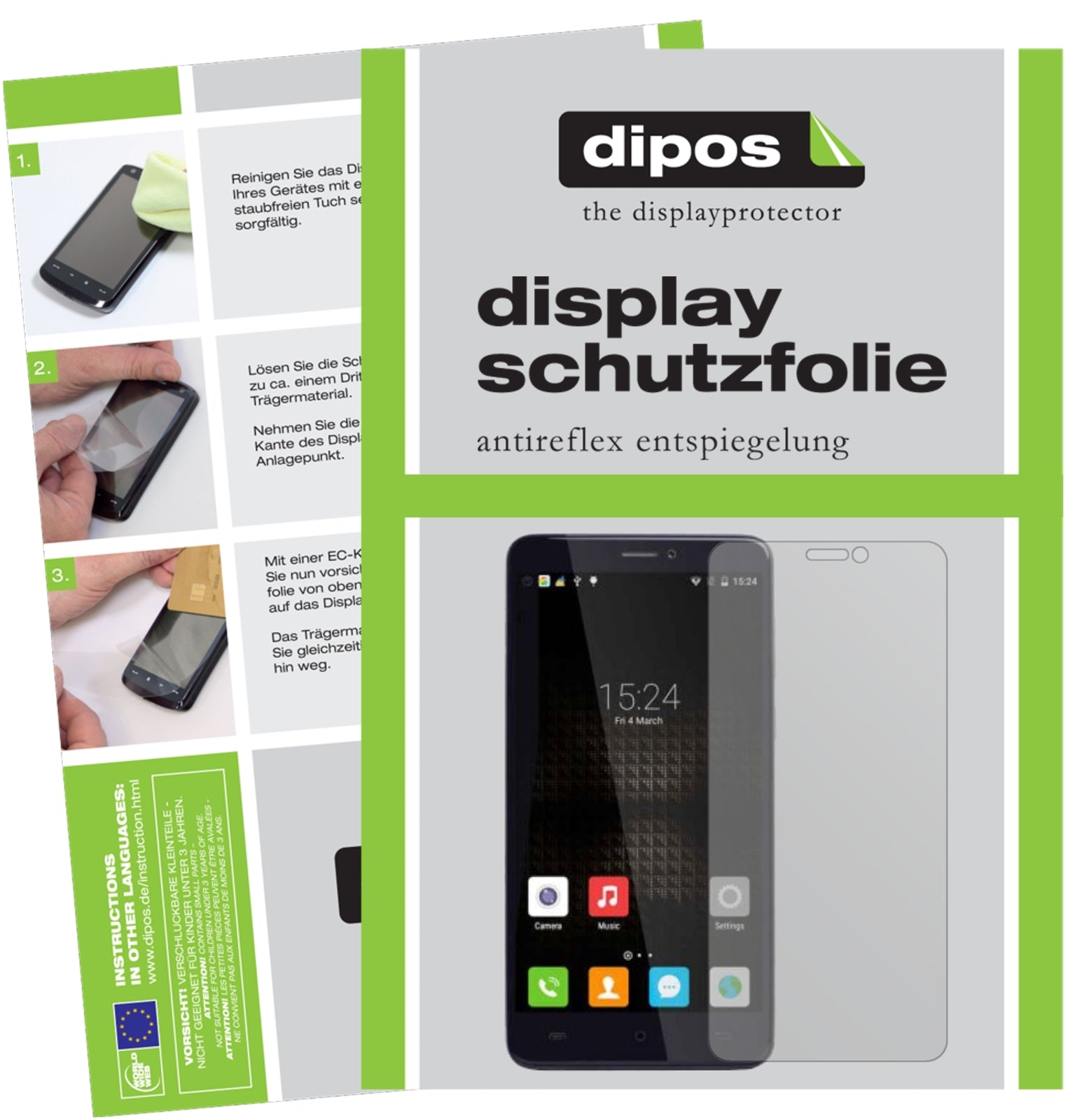 Matte Displayschutzfolie von dipos passend für Cubot Max, präziser Zuschnitt und blasenfrei montiert