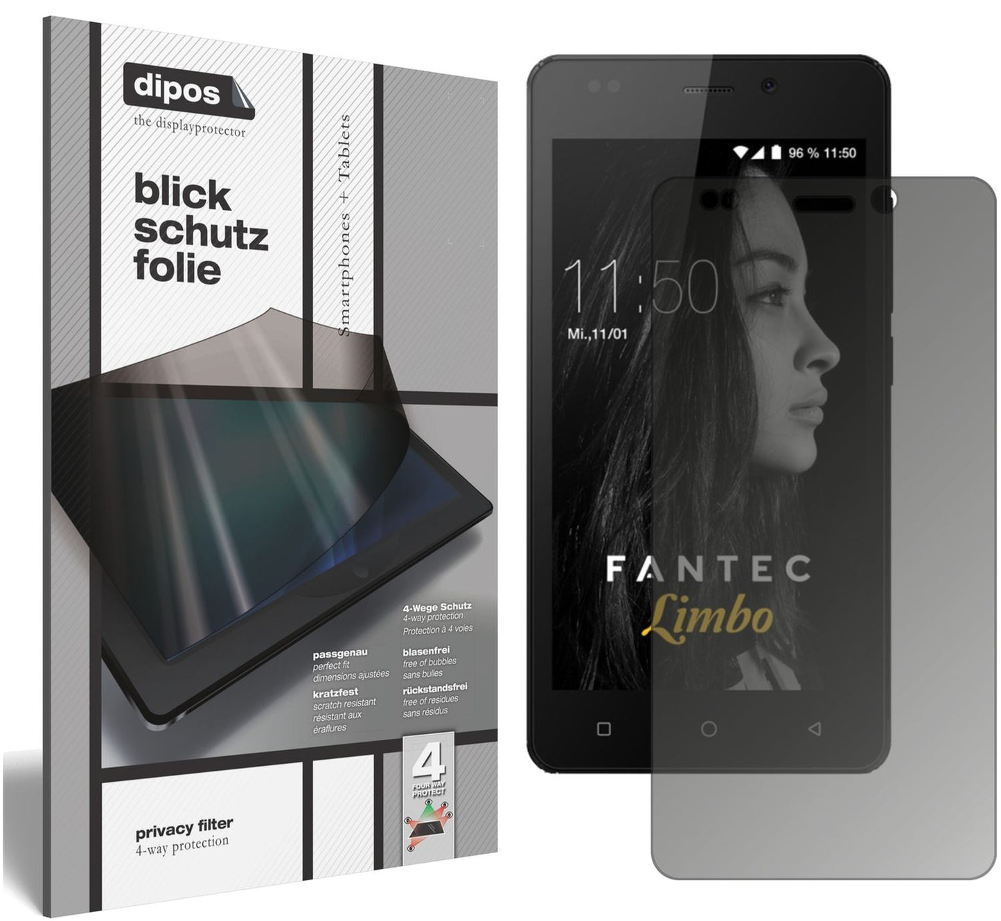 Screen Protector for Fantec Limbo Privacy Filter 4-Way Protection dipos