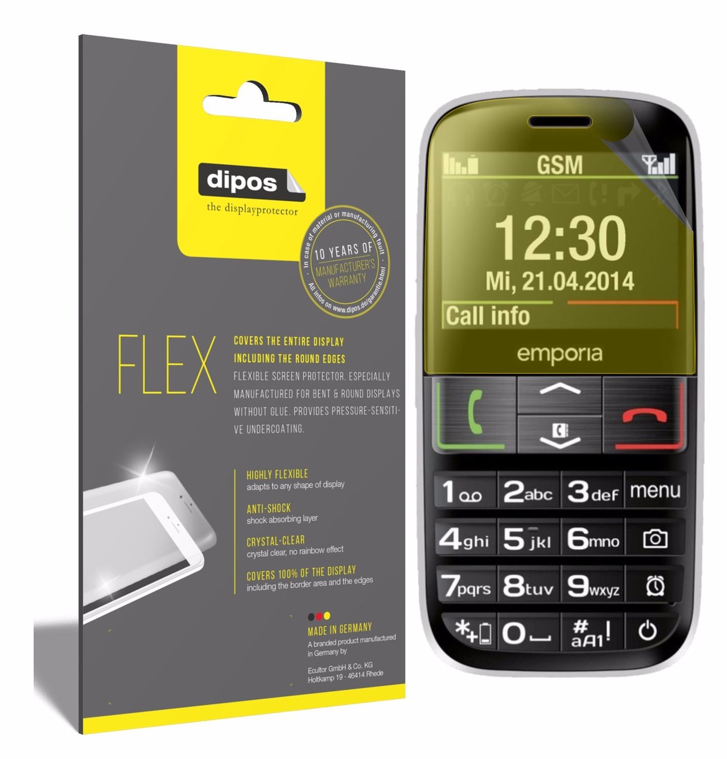 3x Screen Protector for Emporia Euphoria V50 Protective Film covers 100% Flex