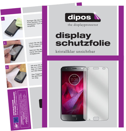 Klare Displayschutzfolie von dipos passend für Lenovo Moto Z2 Force, präziser Zuschnitt und blasenfrei montiert