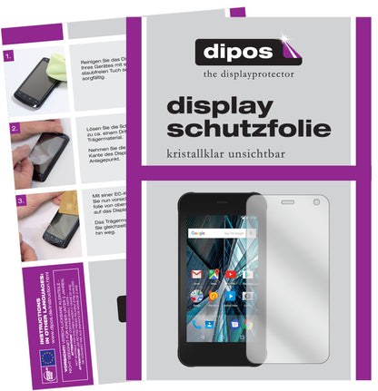 Klare Displayschutzfolie von dipos passend für Archos Sense 47X, präziser Zuschnitt und blasenfrei montiert