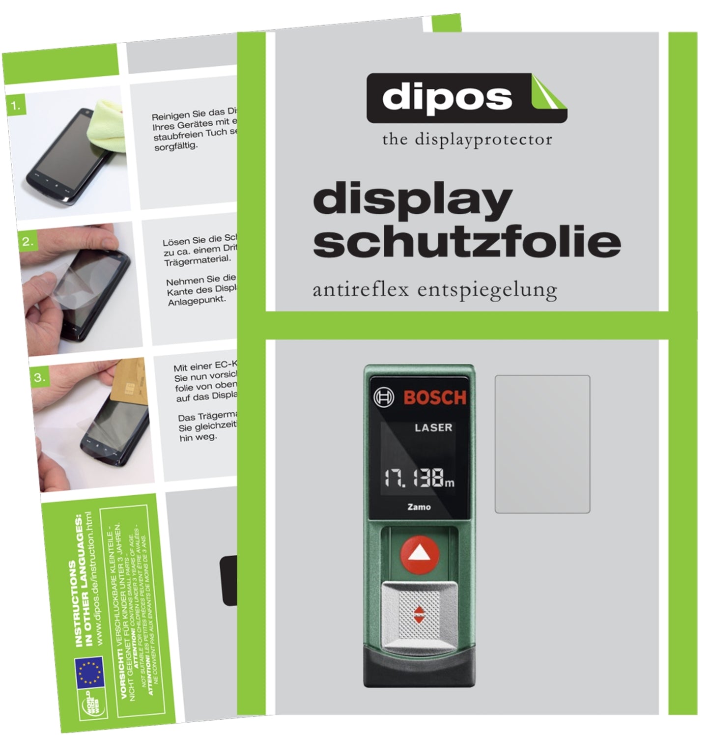 3x Schutzfolie matt für Bosch Zamo 1. Generation Display-Schutzfolie
