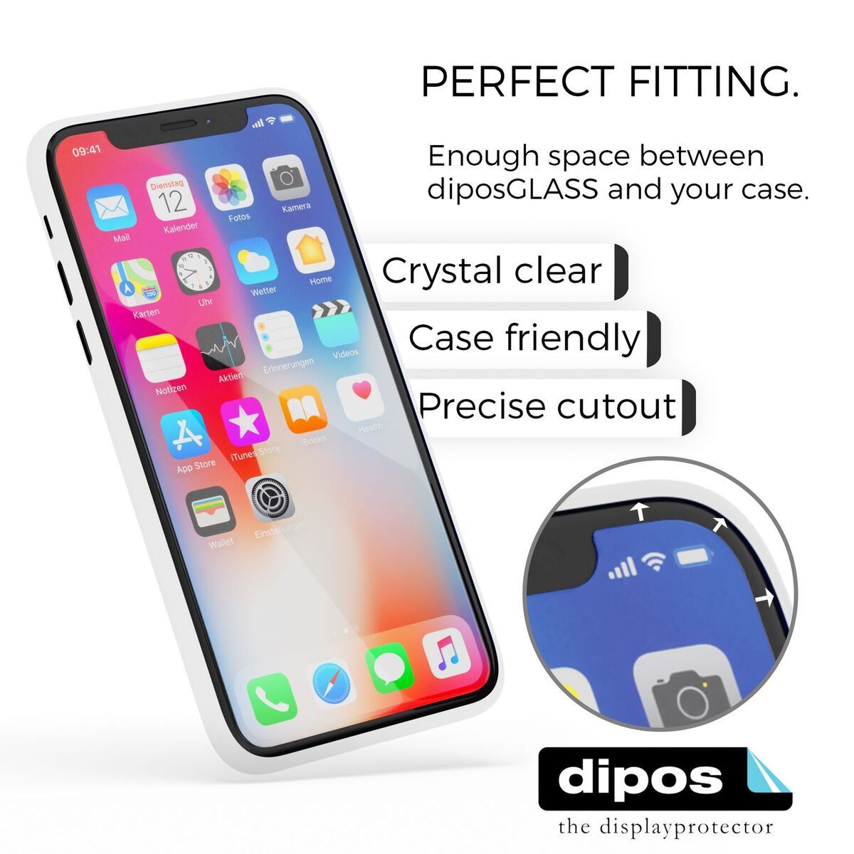 9H Hartbeschichtete, flexible Folie passend zugeschnitten für Apple iPhone X