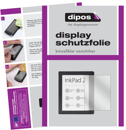 2x Schutzfolie klar für Pocketbook InkPad 2 PB840 Display-Schutzfolie