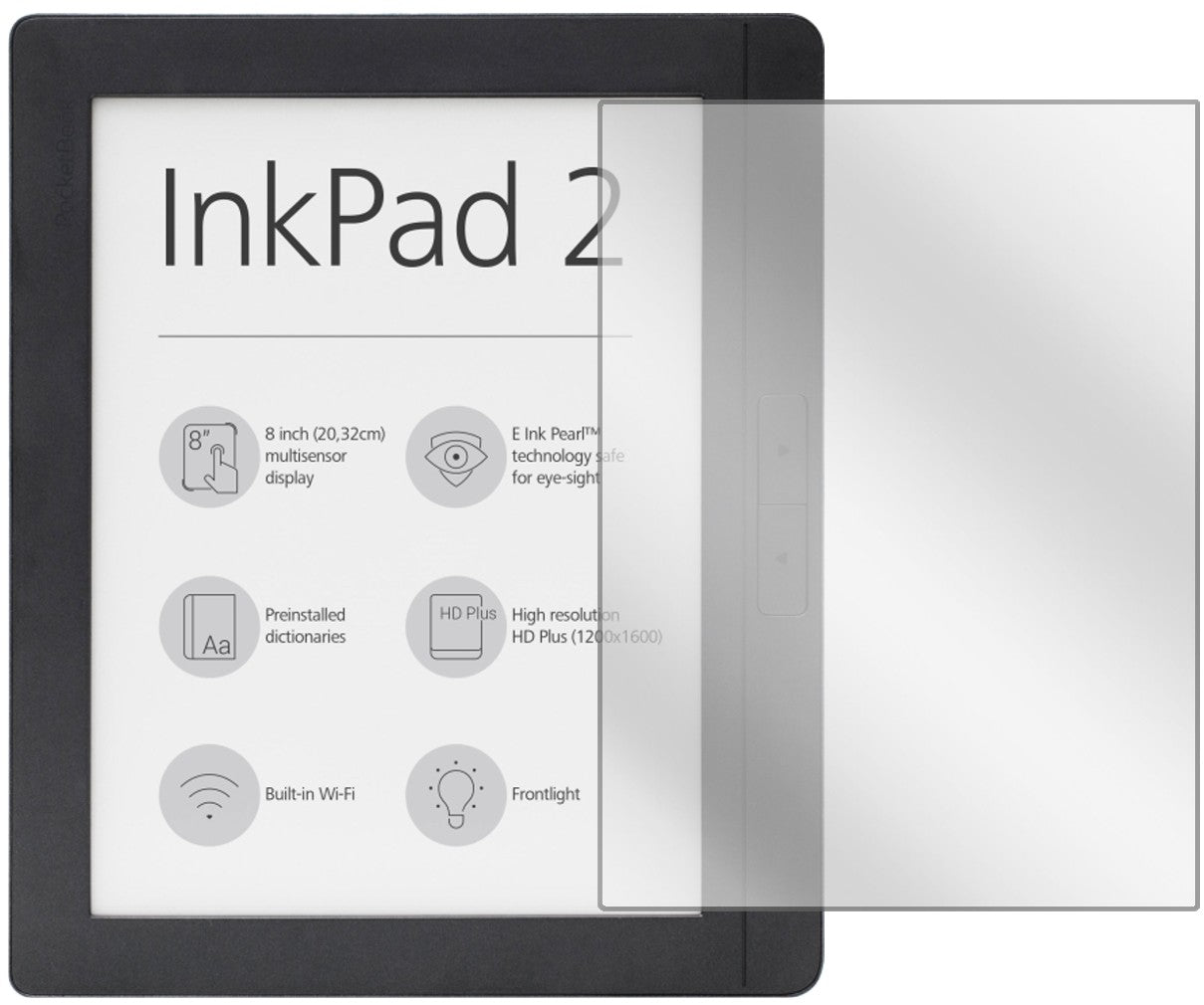 2x Schutzfolie klar für Pocketbook InkPad 2 PB840 Display-Schutzfolie