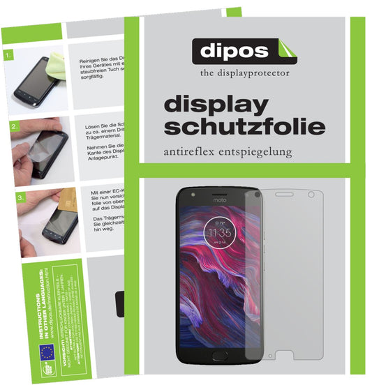 Matte Displayschutzfolie von dipos passend für Lenovo Motorola Moto X4, präziser Zuschnitt und blasenfrei montiert