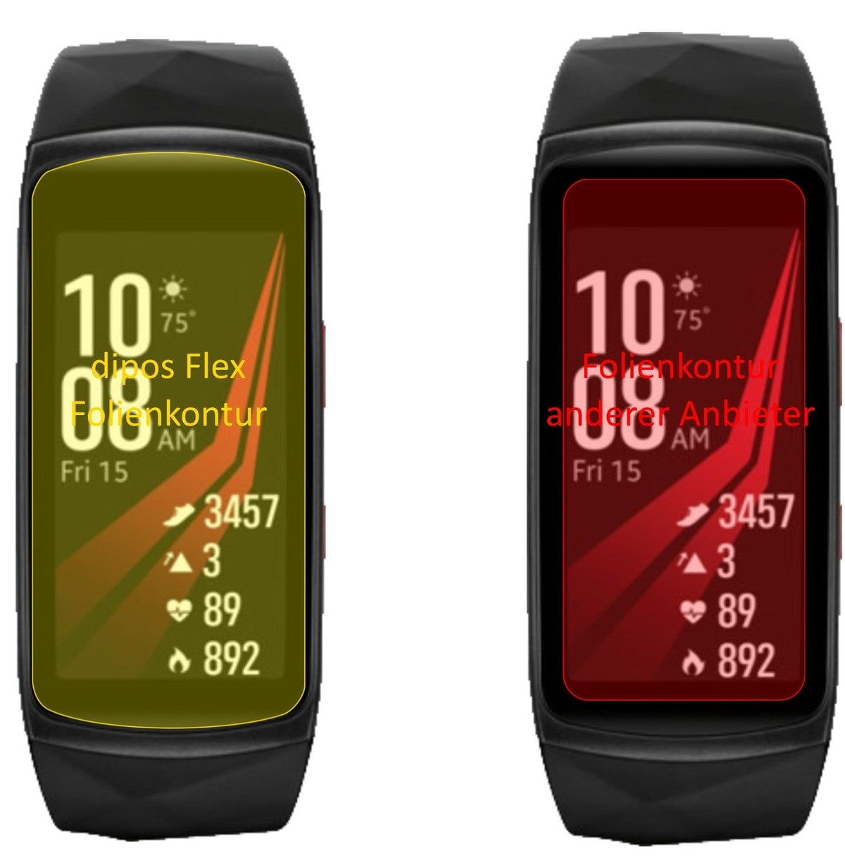 3x Screen Protector for Samsung Gear Fit 2 Pro Protective Film covers 100%